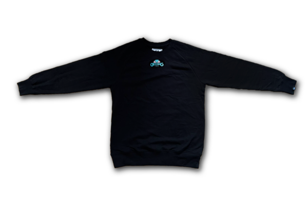 Geezing790 Crewneck-Sweater 'Center' | schwarz - flieder/hellblau
